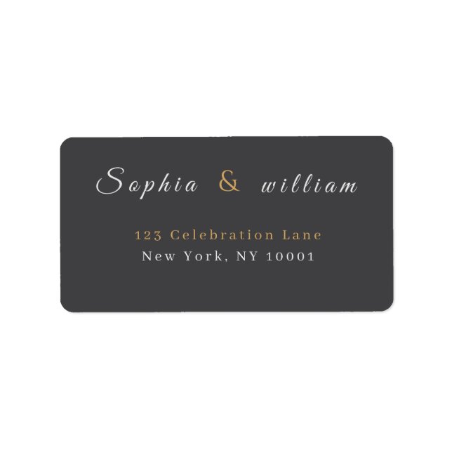 Modern Minimalist Gray Striped Wedding Label (Front)