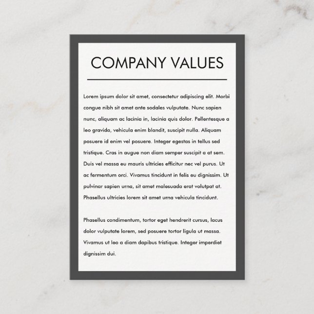 Modern Minimalist (Gray / White) Business Card (Front)