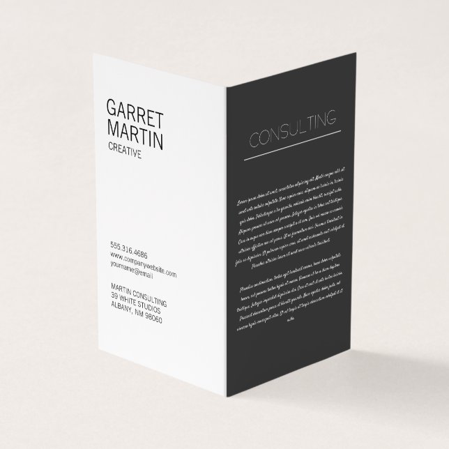 Modern Minimalist (Gray / White) Business Card (Outside)