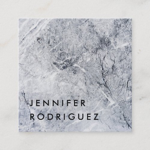 Modern minimalist gray white marble professional s square business card