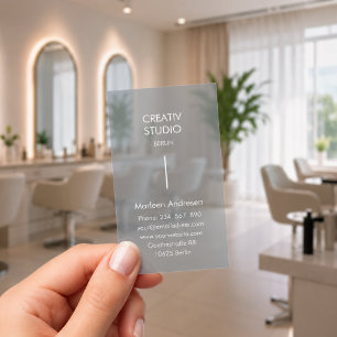 Modern Minimalist GrayTransparent Clear Business Cards