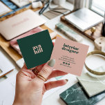 Modern minimalist green and pink professional logo square business card<br><div class="desc">Modern minimalist green and pink professional logo</div>