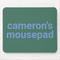 Modern Minimalist Green Blue Name and Label Mouse Pad