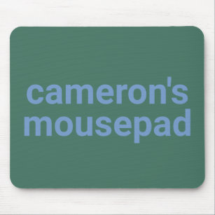 Modern Minimalist Green Blue Name and Label Mouse Pad