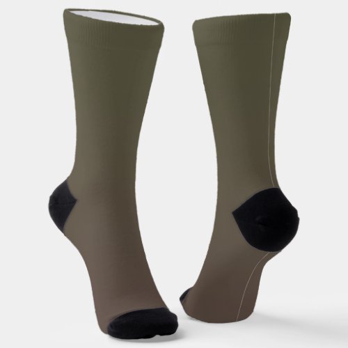 Modern Minimalist Green Brown Gradient Socks