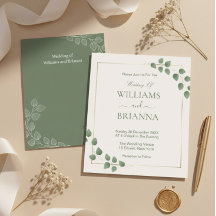 Modern Minimalist Green Geometric Frame Wedding In