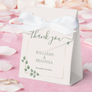Modern Minimalist Green Geometric Wedding Favor Boxes