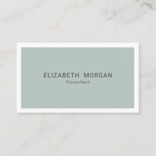 Modern Minimalist Green Gray  Business Card