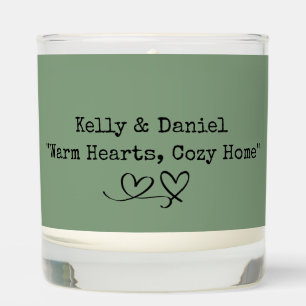 Modern Minimalist Green Love Couple Message Scented Candle