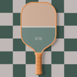 Modern Minimalist Green Monogrammed Initials Pickleball Paddle<br><div class="desc">Modern elegant green design and custom monogrammed initials</div>