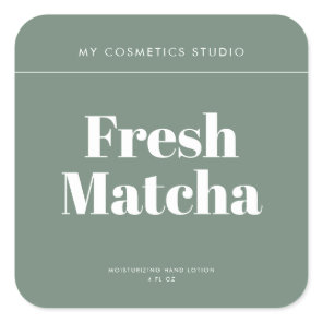 Modern Minimalist Green Packaging Cosmetics Candle Square Sticker