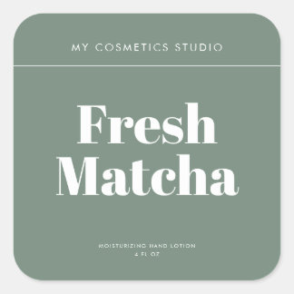 Modern Minimalist Green Packaging Cosmetics Candle Square Sticker