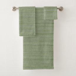 Modern Minimalist Green Rustic  Bath Towel Set