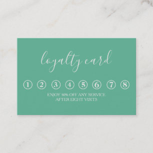 Modern Minimalist Green & White Loyalty Card