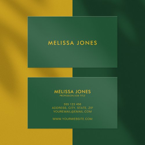 Modern Minimalist Green Yellow Professional Business Card