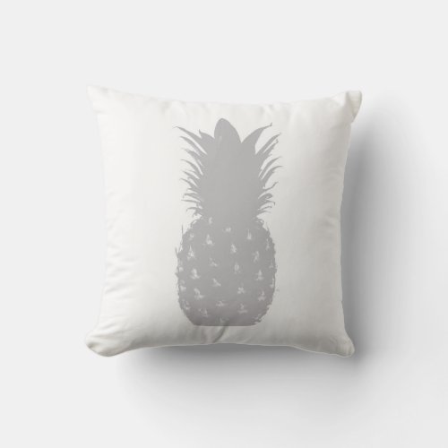 Modern Minimalist Grey Pineapple Throw Pillow