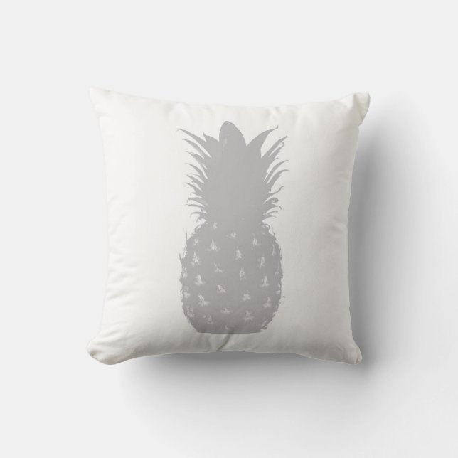 Modern Minimalist Grey Pineapple Throw Pillow (Front)
