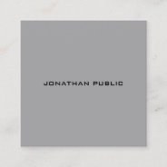 Modern Minimalist Grey Plain Elegant Professional Square Business Card at Zazzle