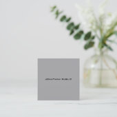 Modern Minimalist Grey Plain Elegant Professional Square Business Card (Standing Front)