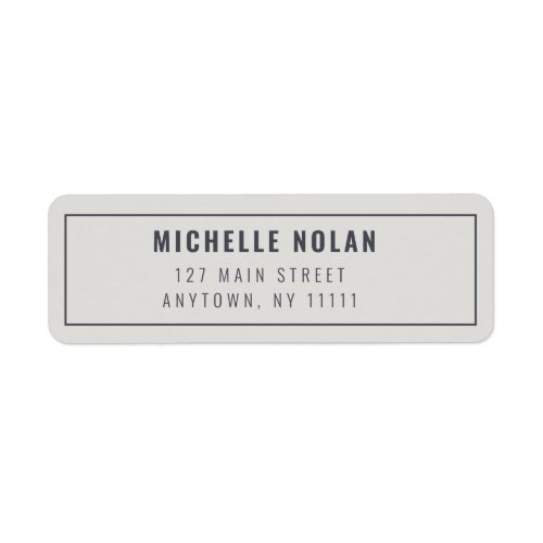 Modern Minimalist Grey Simple Return Address Label