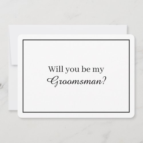 Modern Minimalist Groomsman Proposal Card v2