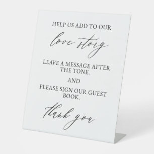 Modern Minimalist Guest Book Tabletop Pedestal Sign