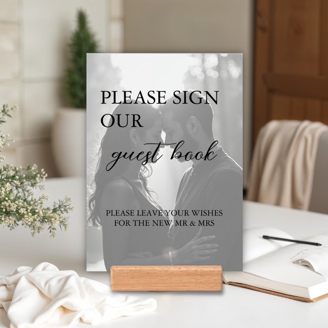 Modern Minimalist Guest Book Wedding Card with  Holder (Creator Uploaded)