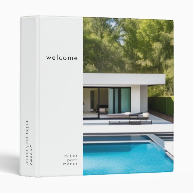 Modern Minimalist Guest Information 3 Ring Binder (Front/Spine)
