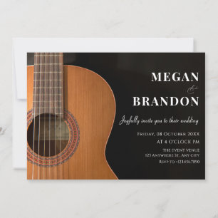 Modern minimalist guitar wedding invitation