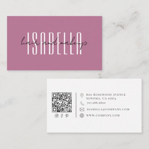 Modern Minimalist Hair Makeup Artist Name Business Card