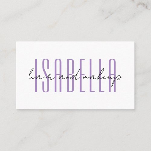 Modern Minimalist Hair Makeup Artist Name Business Card