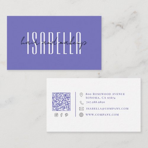 Modern Minimalist Hair Makeup Artist Name Business Card