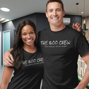 Modern Minimalist Halloween Boo Crew Dental Office T-Shirt