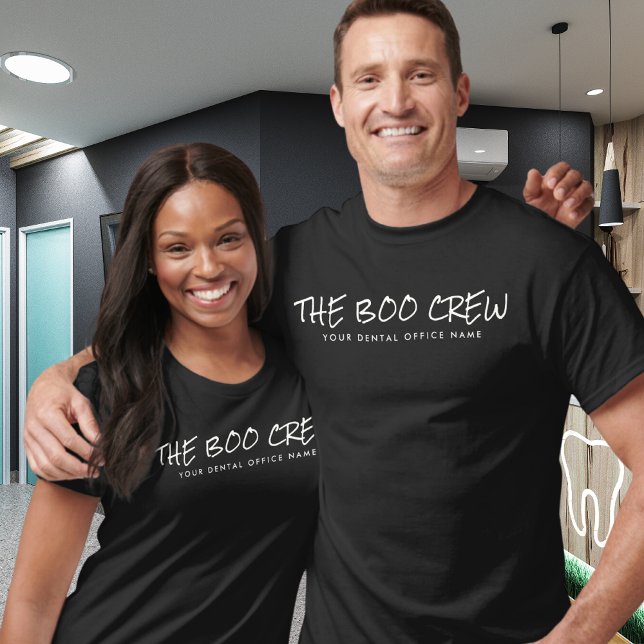Modern Minimalist Halloween Boo Crew Dental Office T-Shirt (Creator Uploaded)