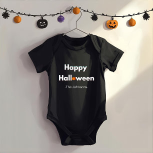Modern Minimalist Halloween – Personalized  Baby Bodysuit