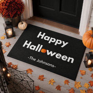 Modern Minimalist Halloween – Personalized Doormat