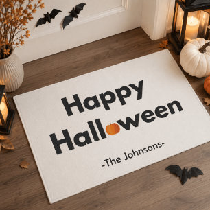 Modern Minimalist Halloween  – Personalized Doormat