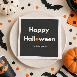Modern Minimalist Halloween – Personalized Napkins