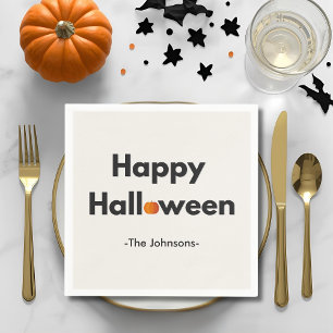 Modern Minimalist Halloween – Personalized Napkins