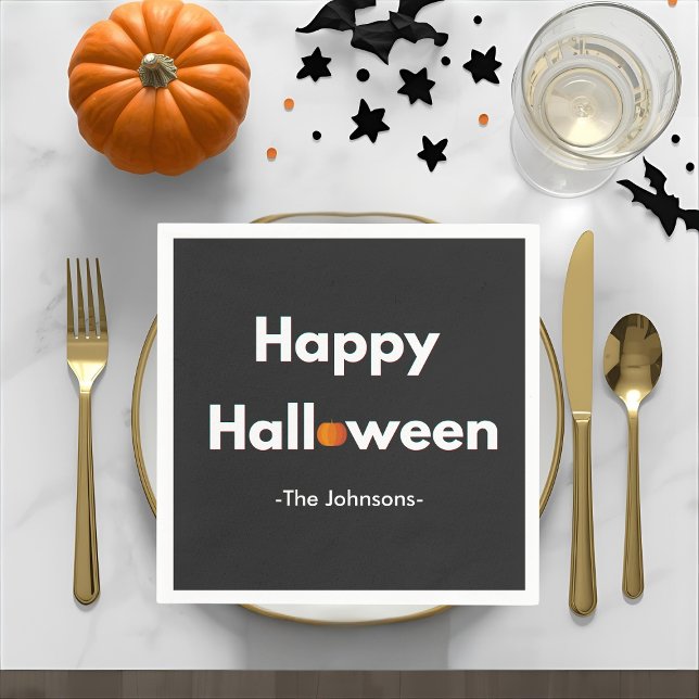 Modern Minimalist Halloween – Personalized Napkins (Creator Uploaded)