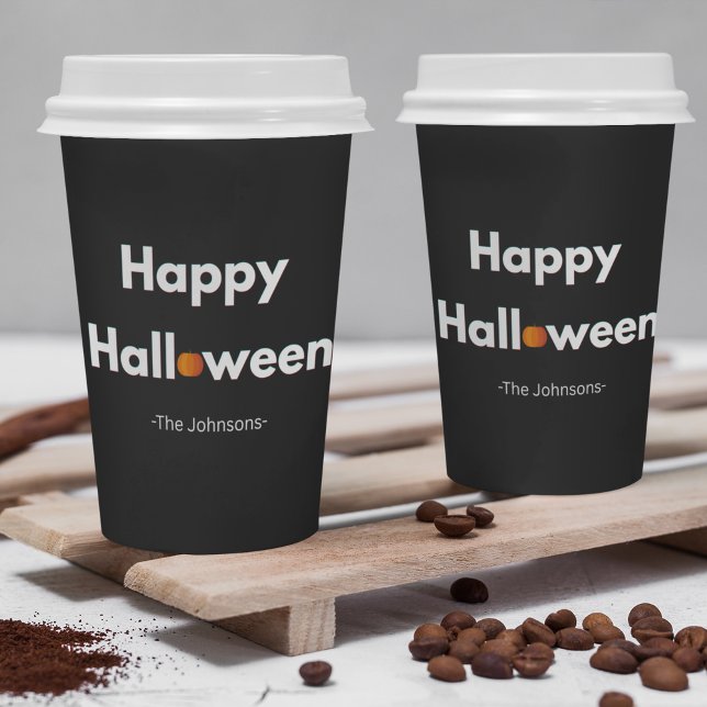 Modern Minimalist Halloween – Personalized Paper Cups (Creator Uploaded)
