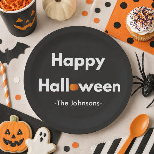Modern Minimalist Halloween – Personalized Paper Plates