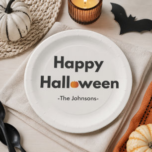 Modern Minimalist Halloween – Personalized Paper Plates