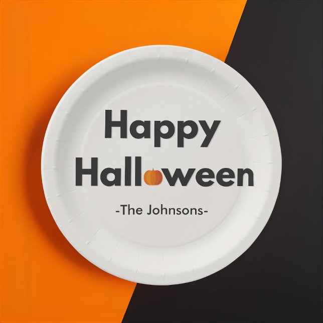 Modern Minimalist Halloween – Personalized Paper Plates (Creator Uploaded)