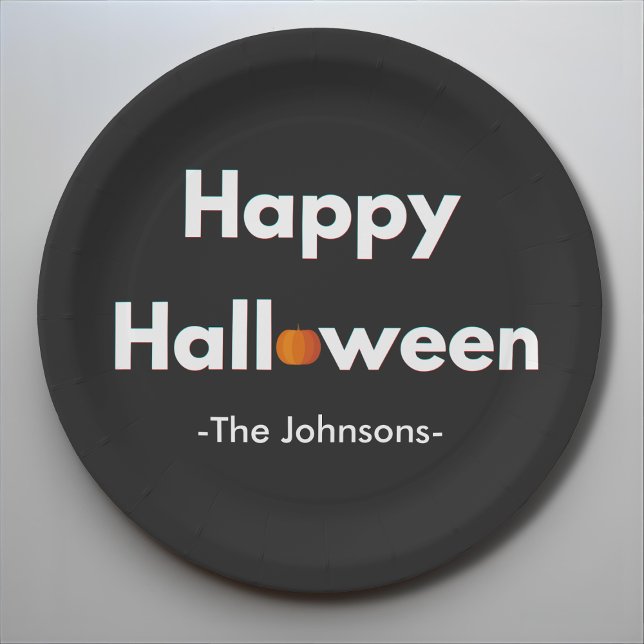 Modern Minimalist Halloween – Personalized Paper Plates (Creator Uploaded)