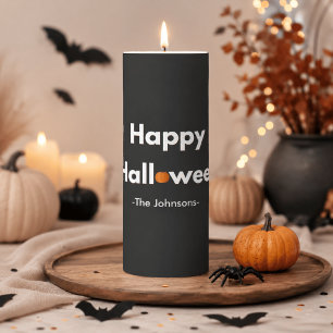 Modern Minimalist Halloween – Personalized Pillar Candle