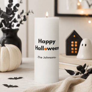 Modern Minimalist Halloween – Personalized Pillar Candle