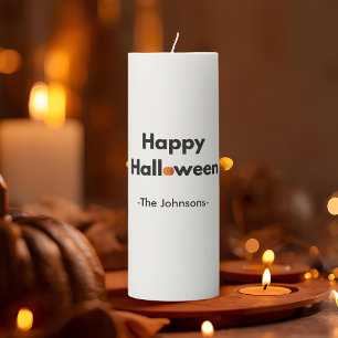 Modern Minimalist Halloween – Personalized Pillar Candle