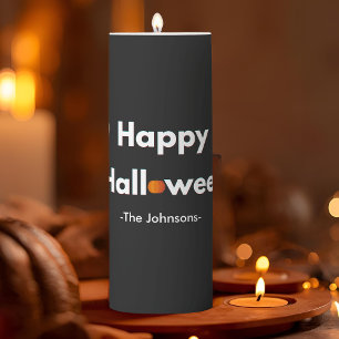 Modern Minimalist Halloween – Personalized  Pillar Candle