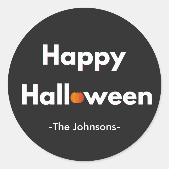 Modern Minimalist Halloween Personalized Stickers (Front)
